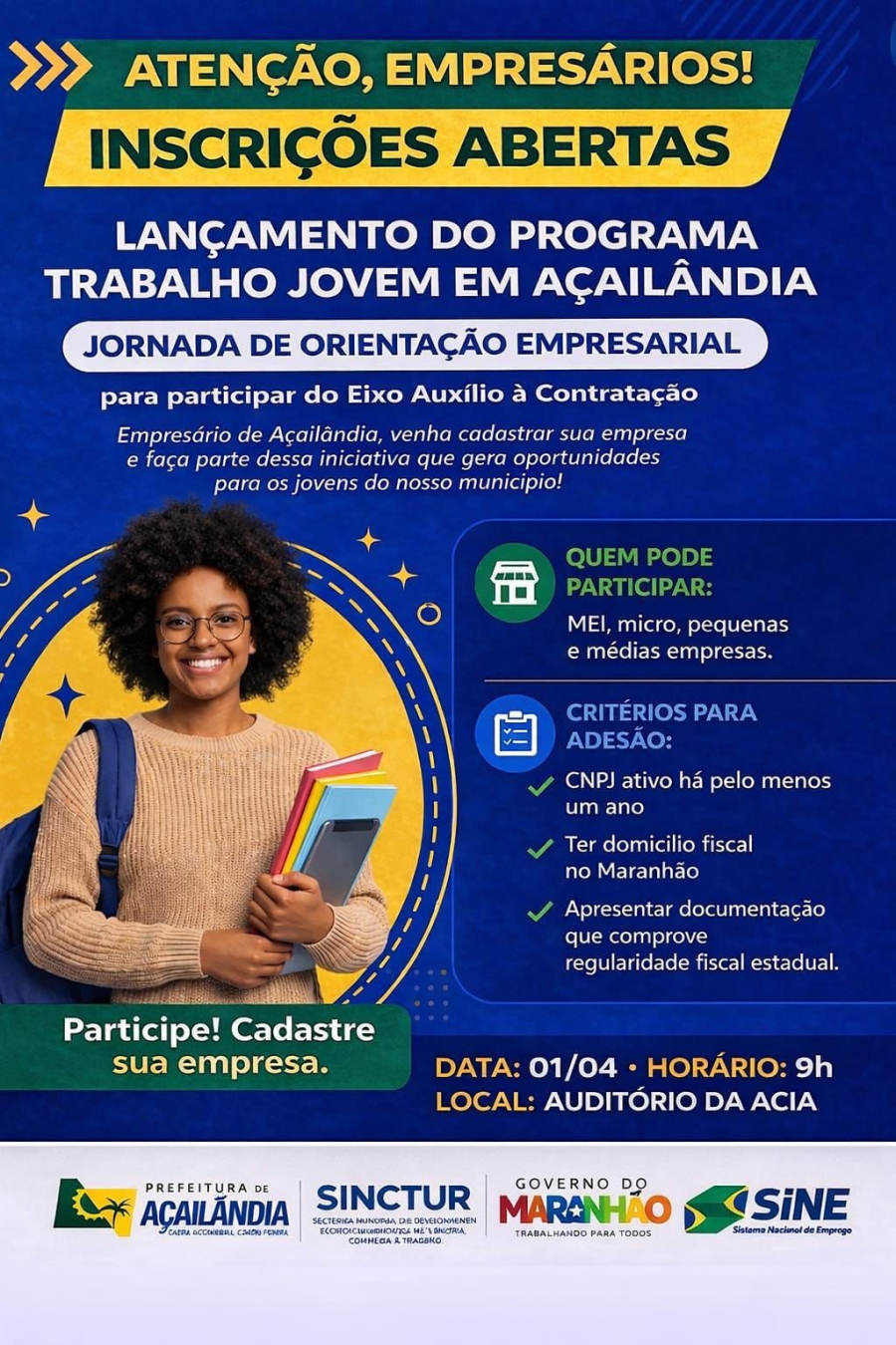 Empresas de Açailândia são convocadas para adesão ao Programa Trabalho Jovem 2026