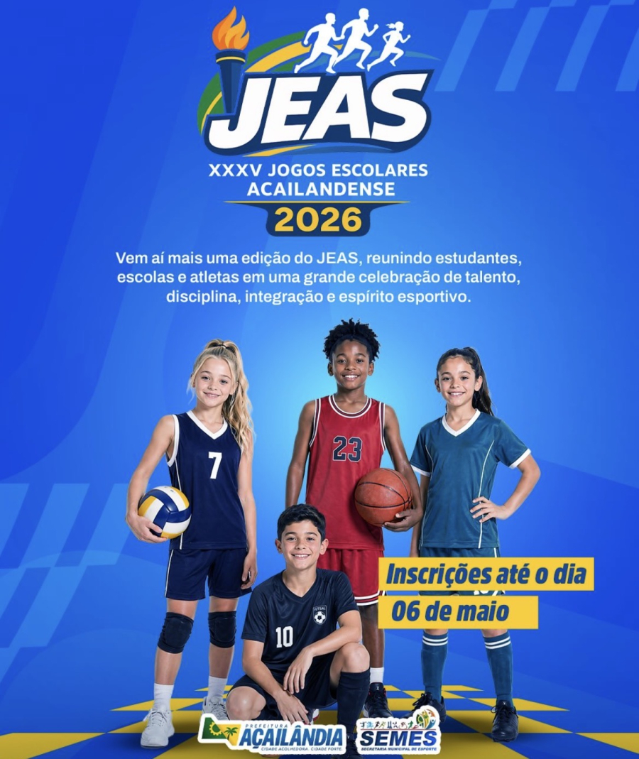 Jogos Escolares estão de volta: Açailândia abre inscrições para o JEAS 2026