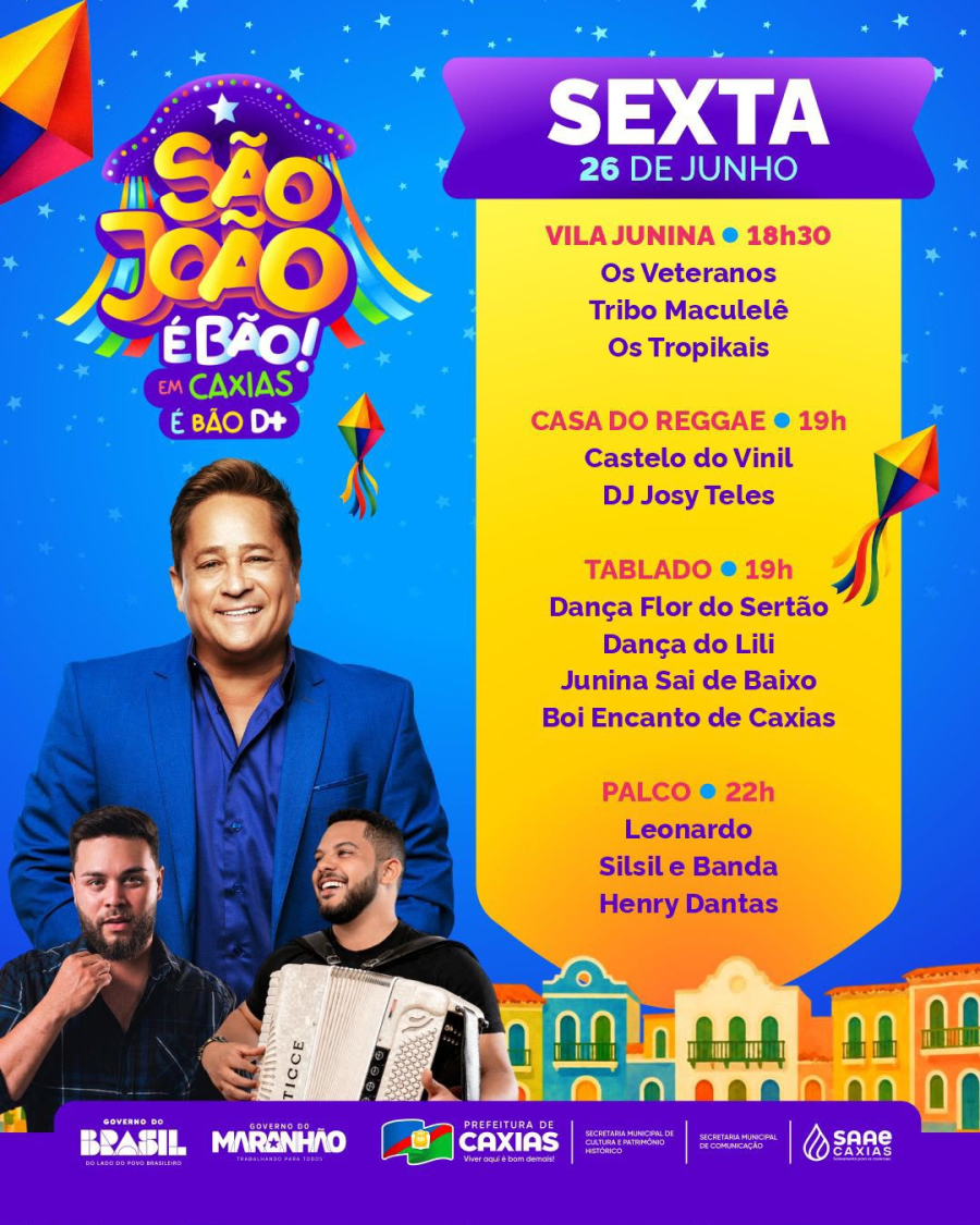 Prefeitura divulga programação oficial do São João de Caxias 2026
