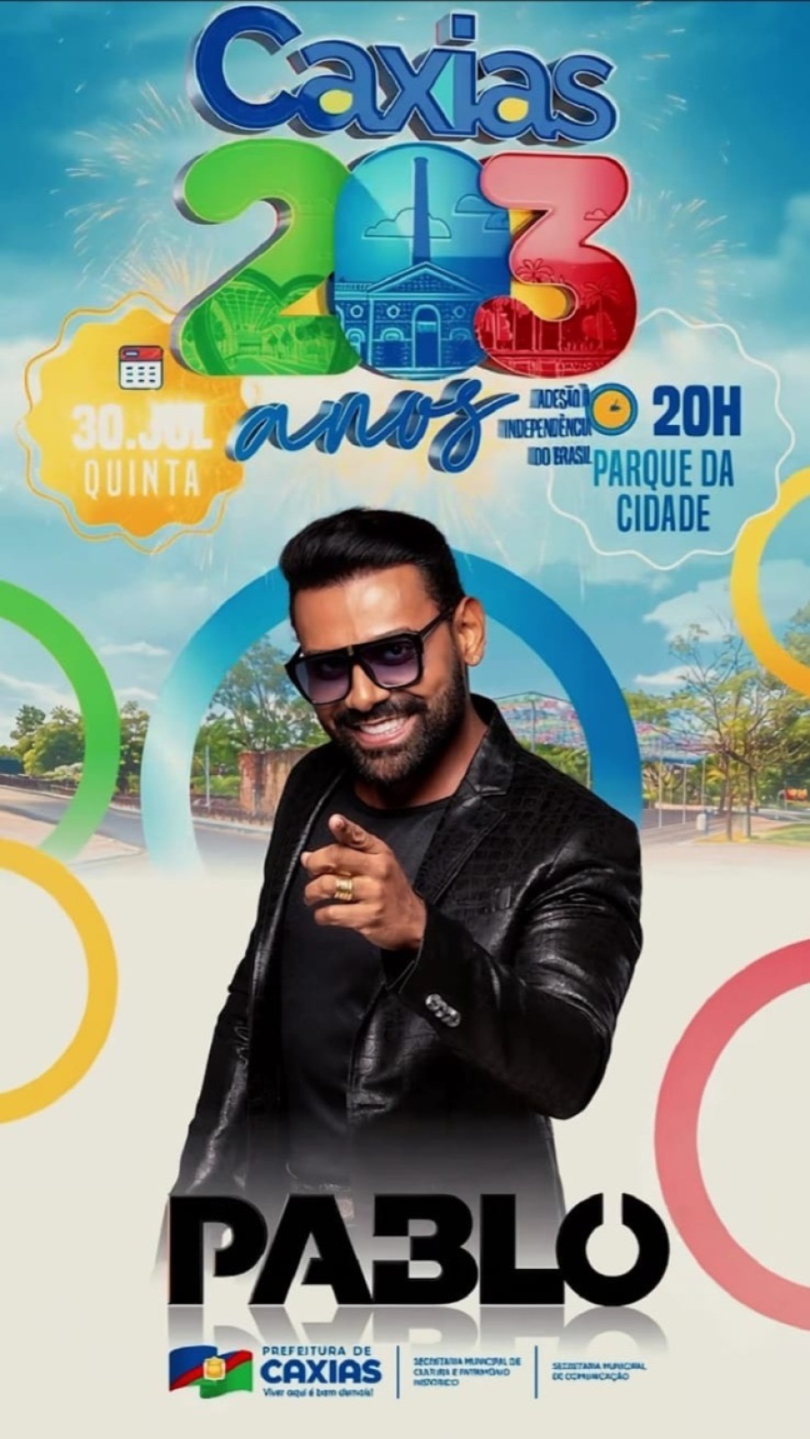 Caxias recebe grande show do cantor Pablo em comemoração aos 203 anos da Adesão de Caxias à Independência do Brasil