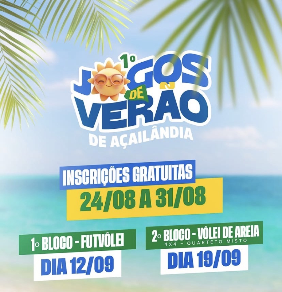 Prefeitura de Açailândia lança 1º Jogos de Verão com inscrições gratuitas para futevôlei e vôlei de areia